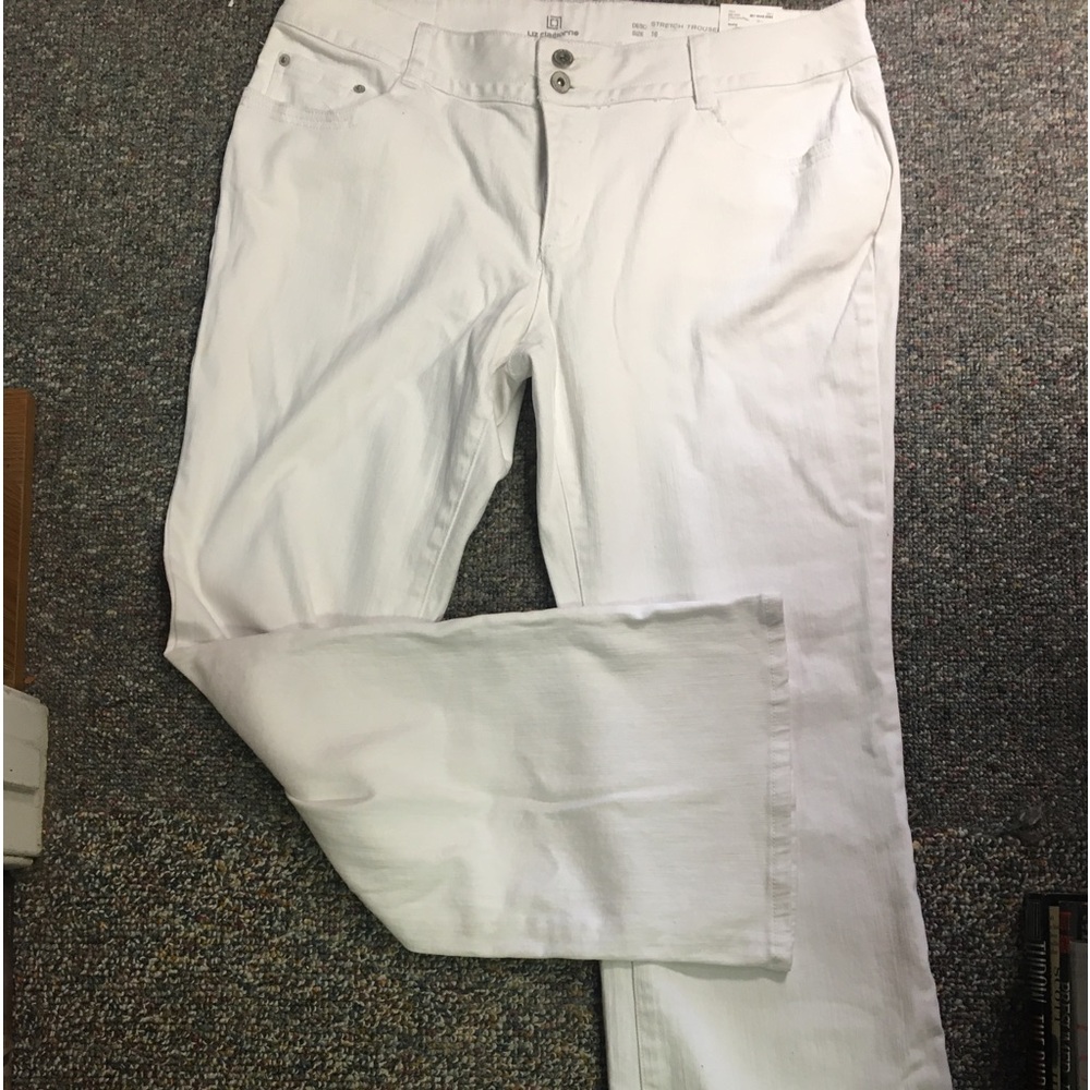 Women’s white denim Liz Claiborne white trouser jeans